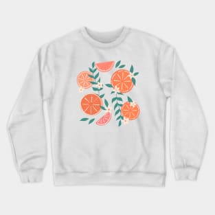 Floral Citrus in Pink Crewneck Sweatshirt